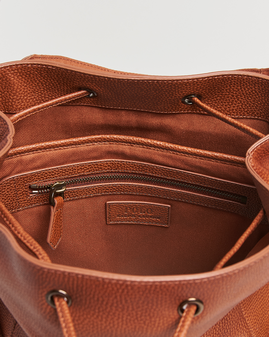 Herr | Polo Ralph Lauren Leather Flap Backpack Saddle Brown | Polo Ralph Lauren | Leather Flap Backpack Saddle Brown