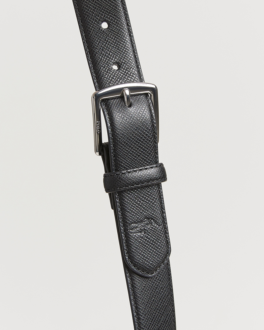 Herr | Polo Ralph Lauren Saffiano Leather Belt Black | Polo Ralph Lauren | Saffiano Leather Belt Black