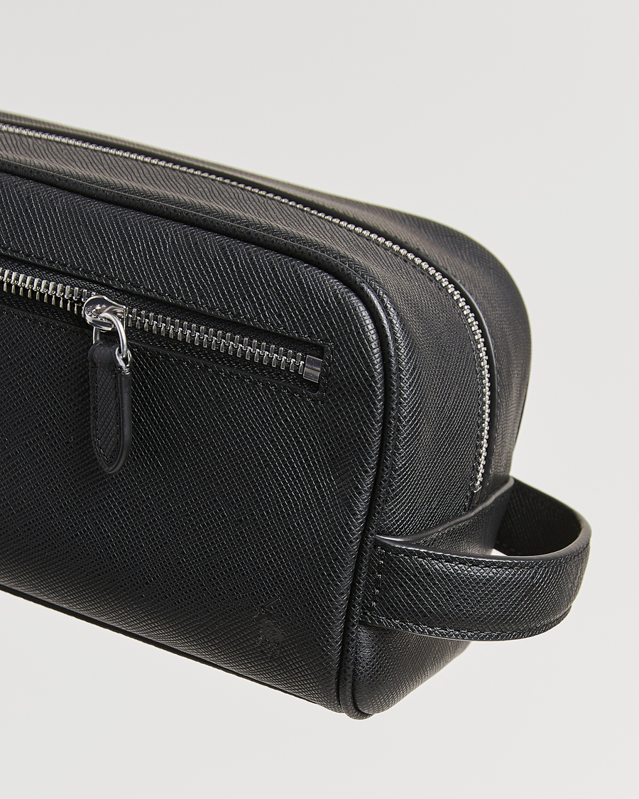 Herr | Polo Ralph Lauren Saffiano Leather Washbag Black | Polo Ralph Lauren | Saffiano Leather Washbag Black