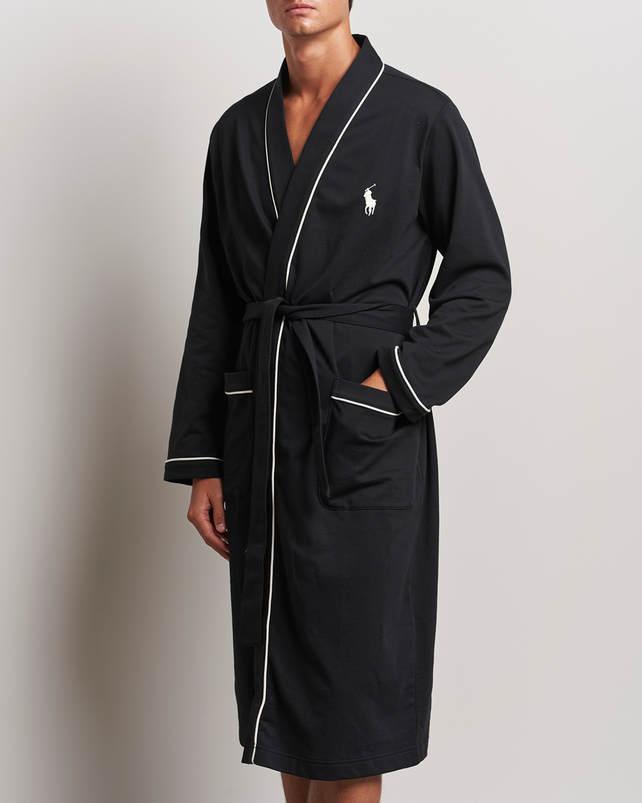 Herr | Polo Ralph Lauren Cotton Jersey Robe Black | Polo Ralph Lauren | Cotton Jersey Robe Black