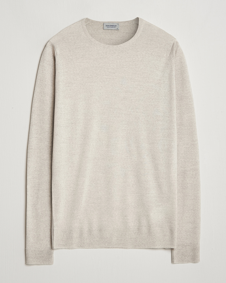 Herr | Tröjor | John Smedley | Lundy Extra Fine Merino Crew Neck Grey Fleece