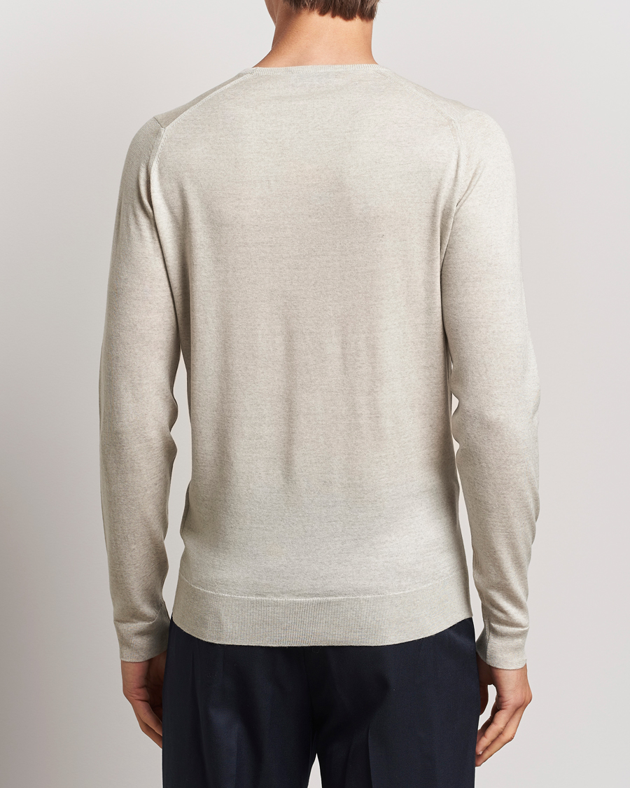 Herr | Tröjor | John Smedley | Lundy Extra Fine Merino Crew Neck Grey Fleece