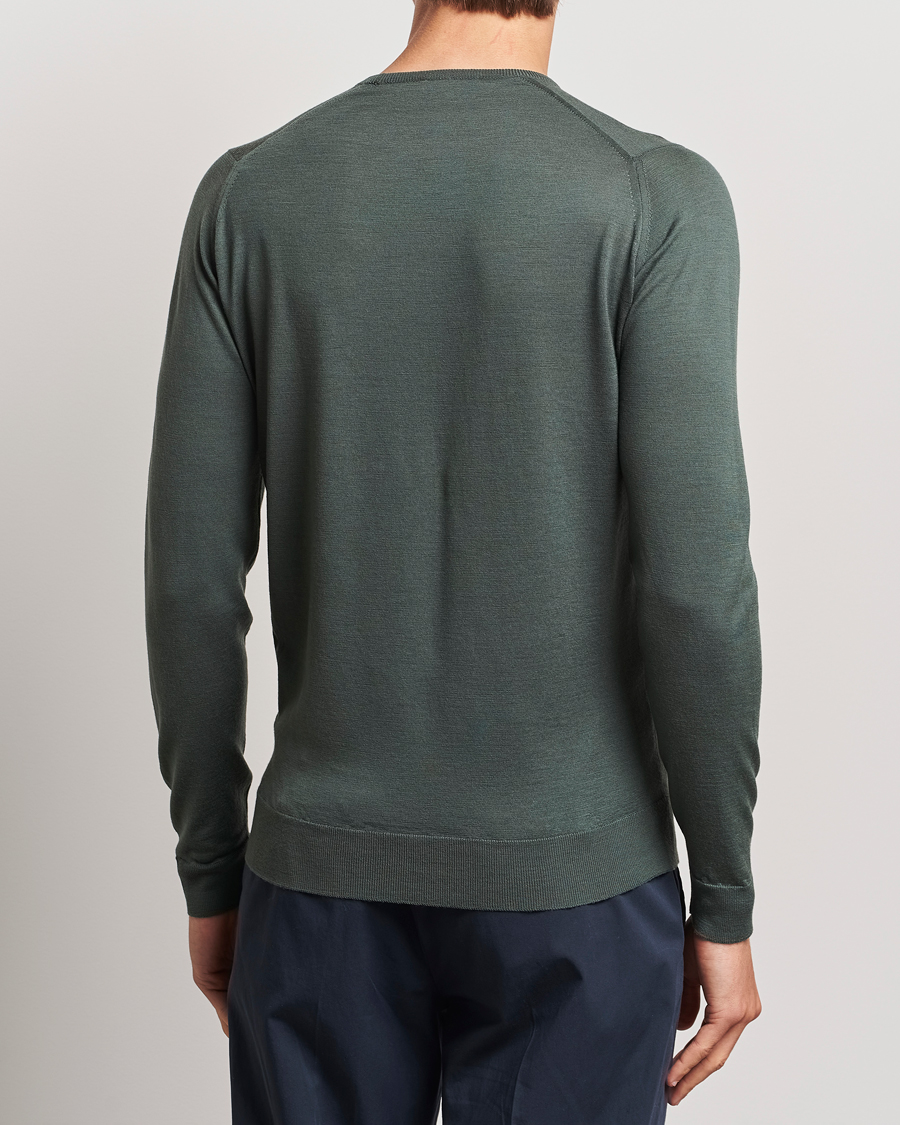 Herr | Tröjor | John Smedley | Lundy Extra Fine Merino Crew Neck Highland Green