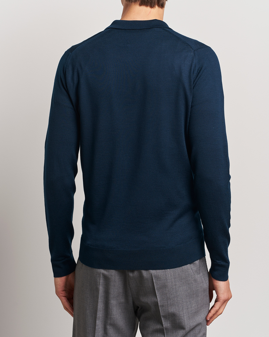 Herr | Tröjor | John Smedley | Belper Extra Fine Merino Polo Pullover Orion Green