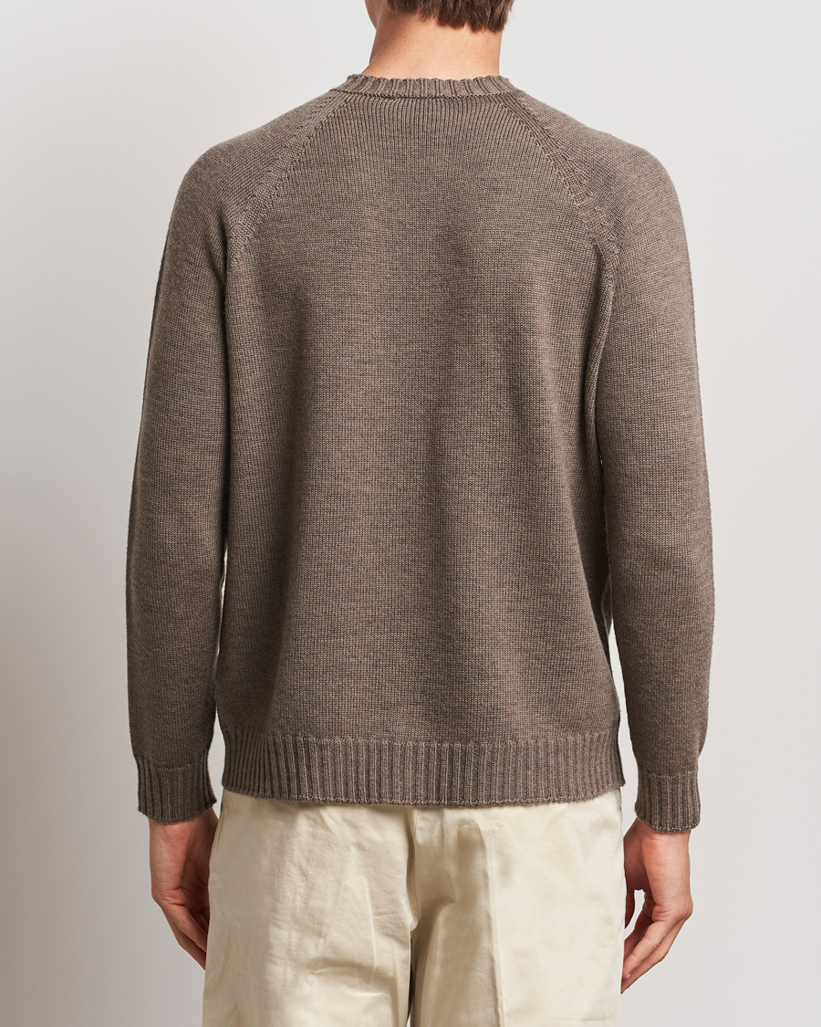 Herr | Tröjor | John Smedley | Denver Extra Fine Merino Crew Neck Mushroom Brown