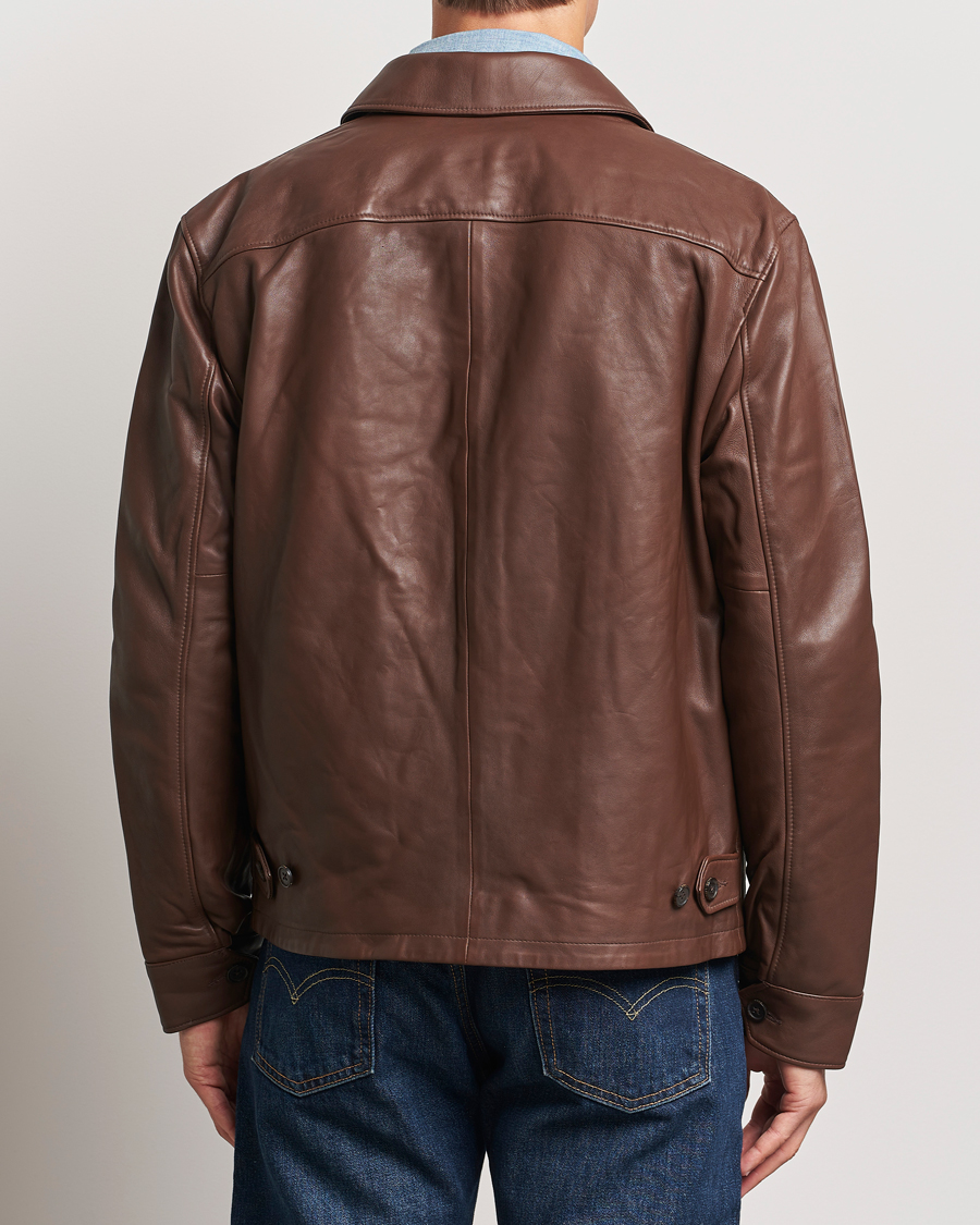 Herr | Jackor | Polo Ralph Lauren | Maxwell Windbreaker Leather Jacket Bison Brown