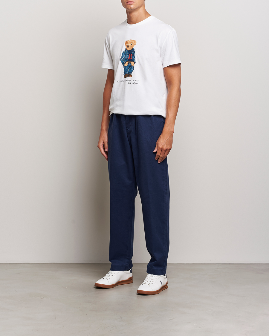Herr | T-Shirts | Polo Ralph Lauren | Crew Neck T-Shirt White Denim Bear