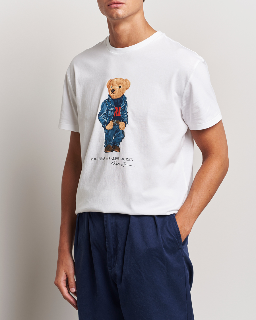 Herr | T-Shirts | Polo Ralph Lauren | Crew Neck T-Shirt White Denim Bear