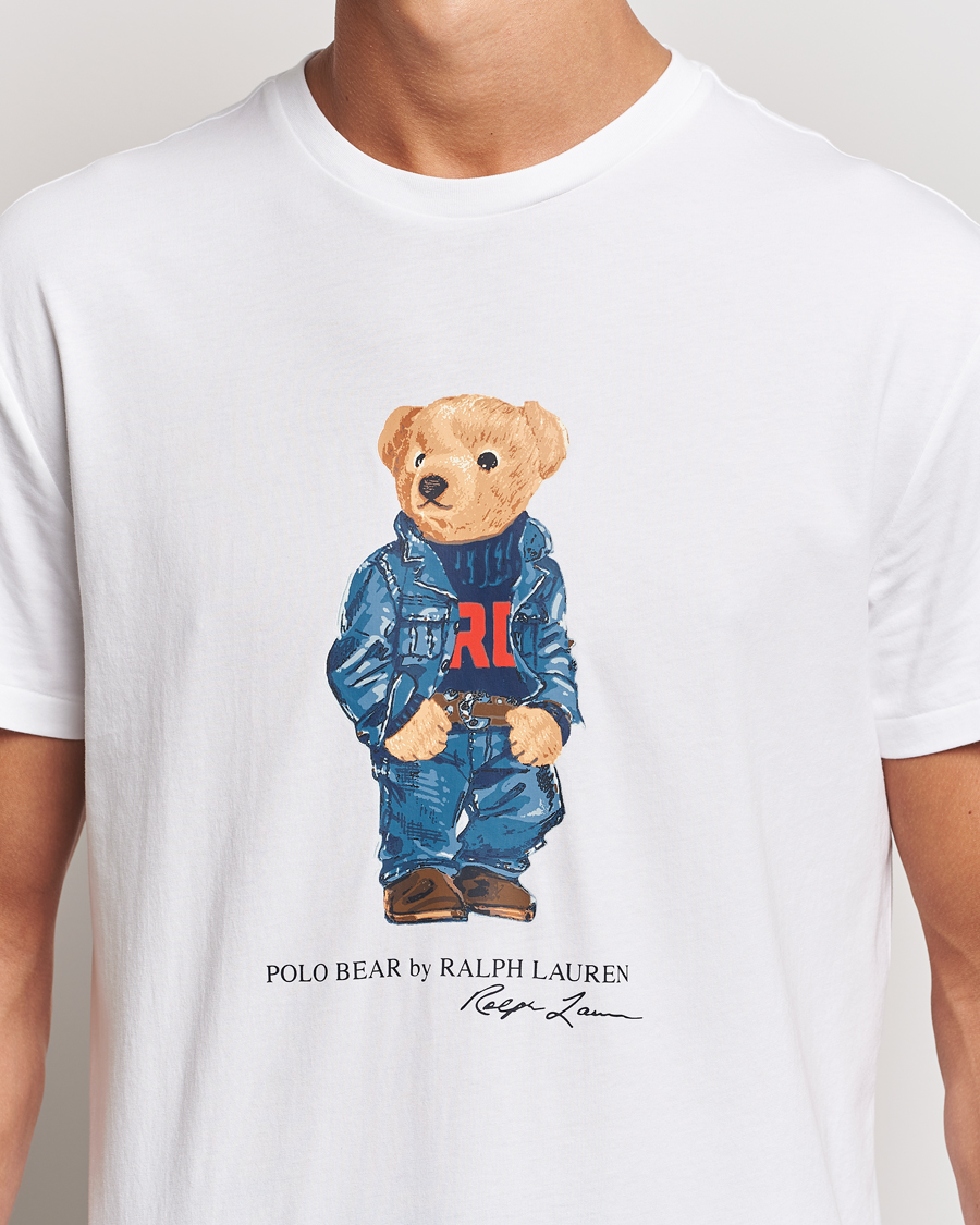 Herr | T-Shirts | Polo Ralph Lauren | Crew Neck T-Shirt White Denim Bear