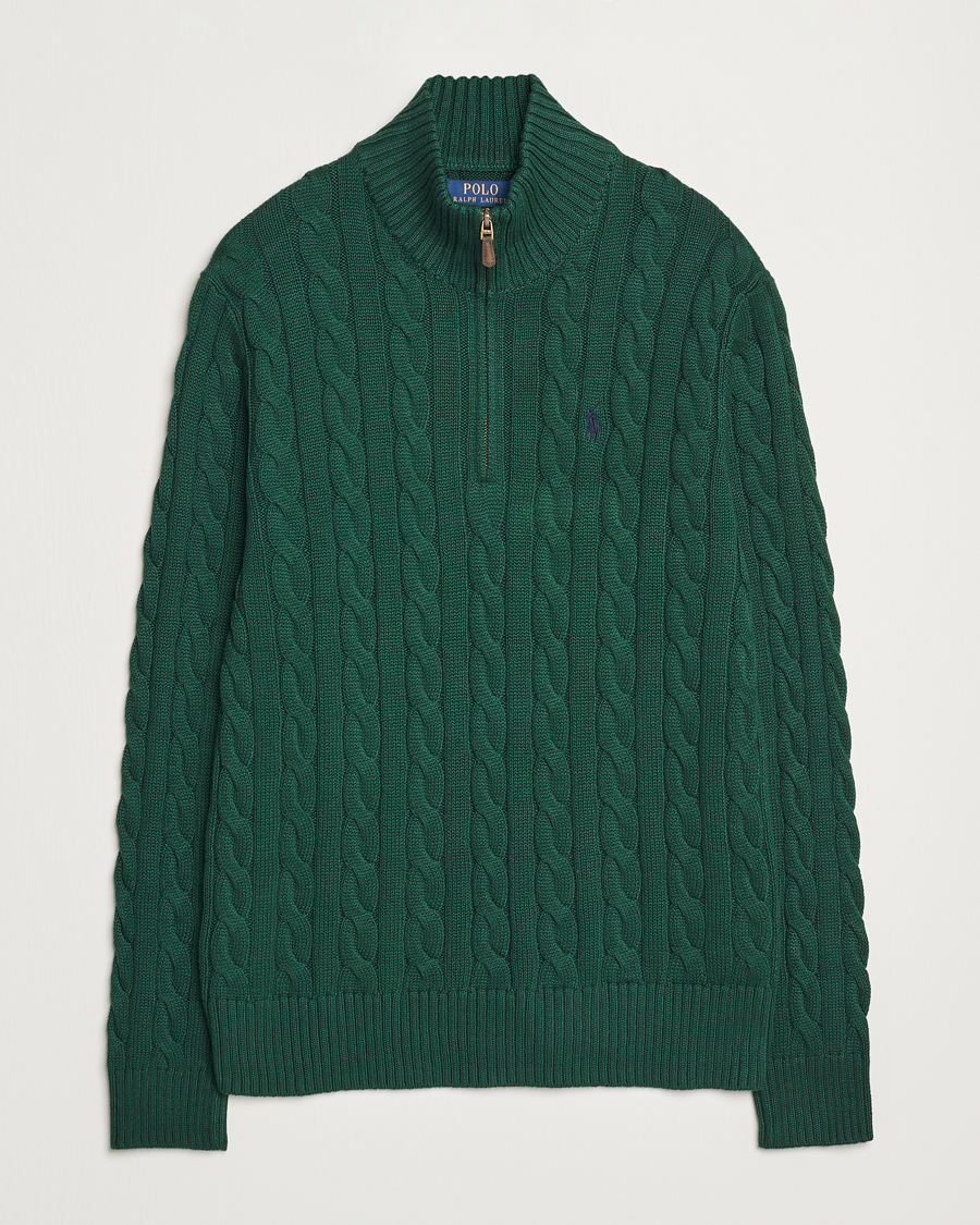 Herr | Tröjor | Polo Ralph Lauren | Cotton Cable Half Zip Vintage Pine