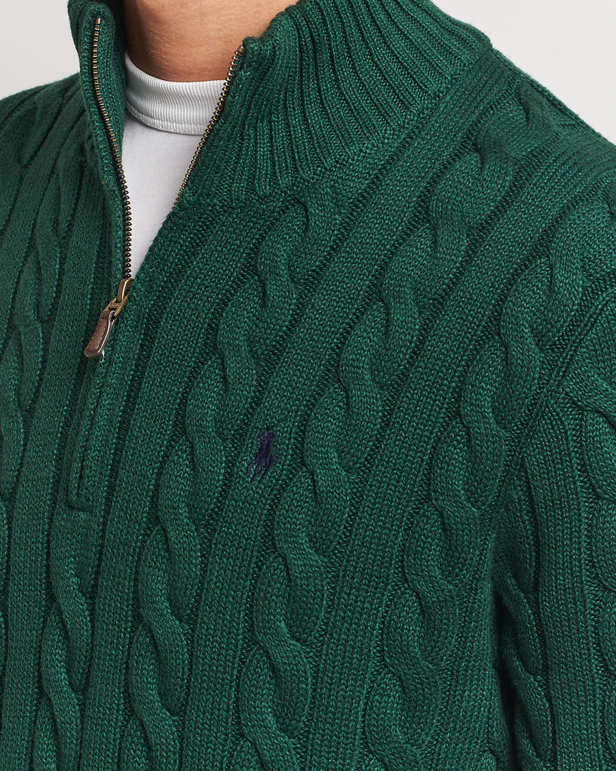 Herr | Tröjor | Polo Ralph Lauren | Cotton Cable Half Zip Vintage Pine