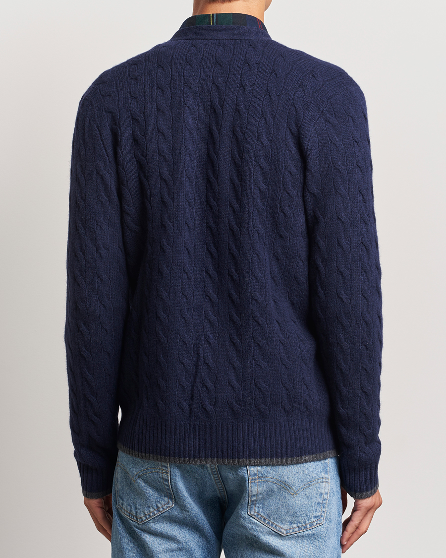 Herr | Tröjor | Polo Ralph Lauren | Wool/Cashmere Cable Cardigan Hunter Navy