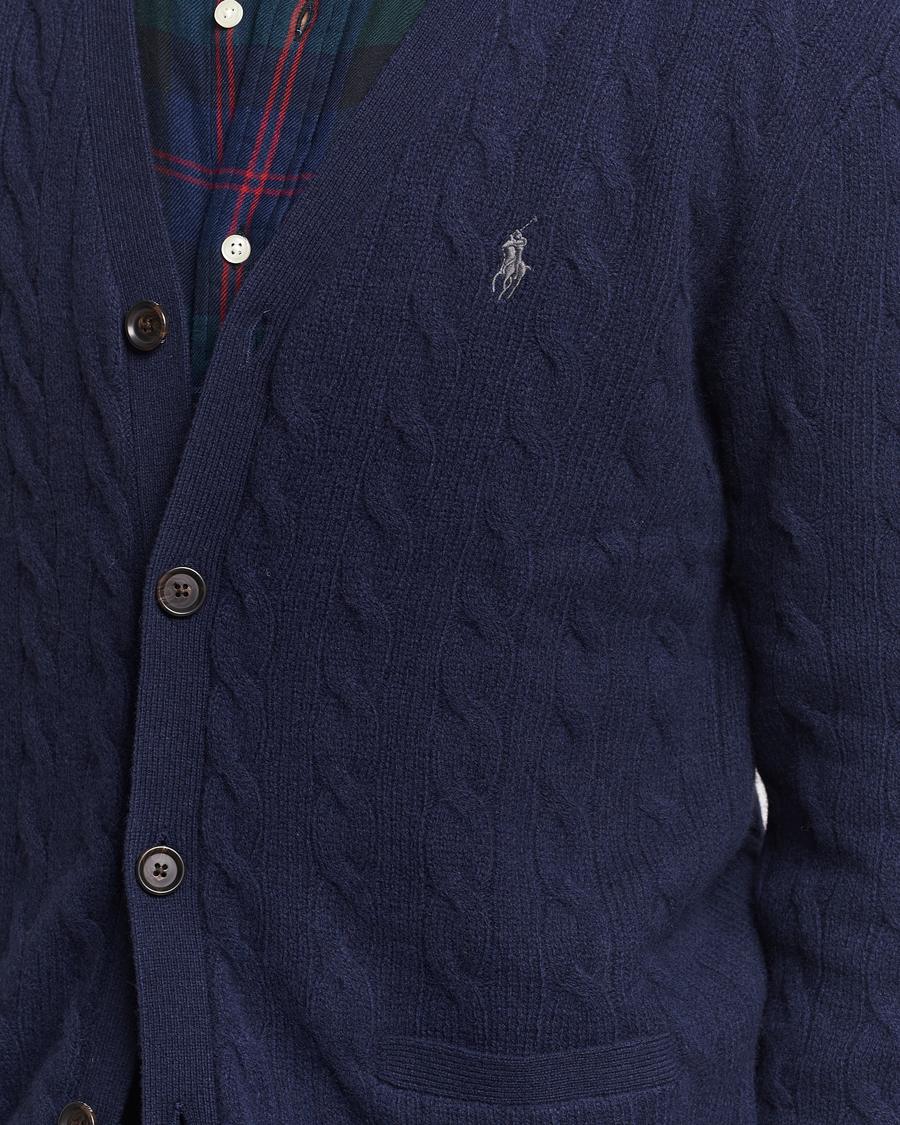 Herr | Tröjor | Polo Ralph Lauren | Wool/Cashmere Cable Cardigan Hunter Navy