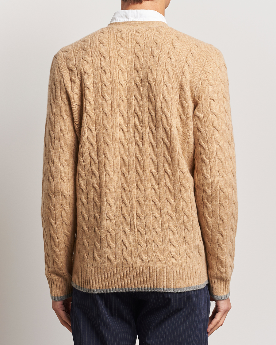 Herr | Tröjor | Polo Ralph Lauren | Wool/Cashmere Cable Cardigan Camel Melange