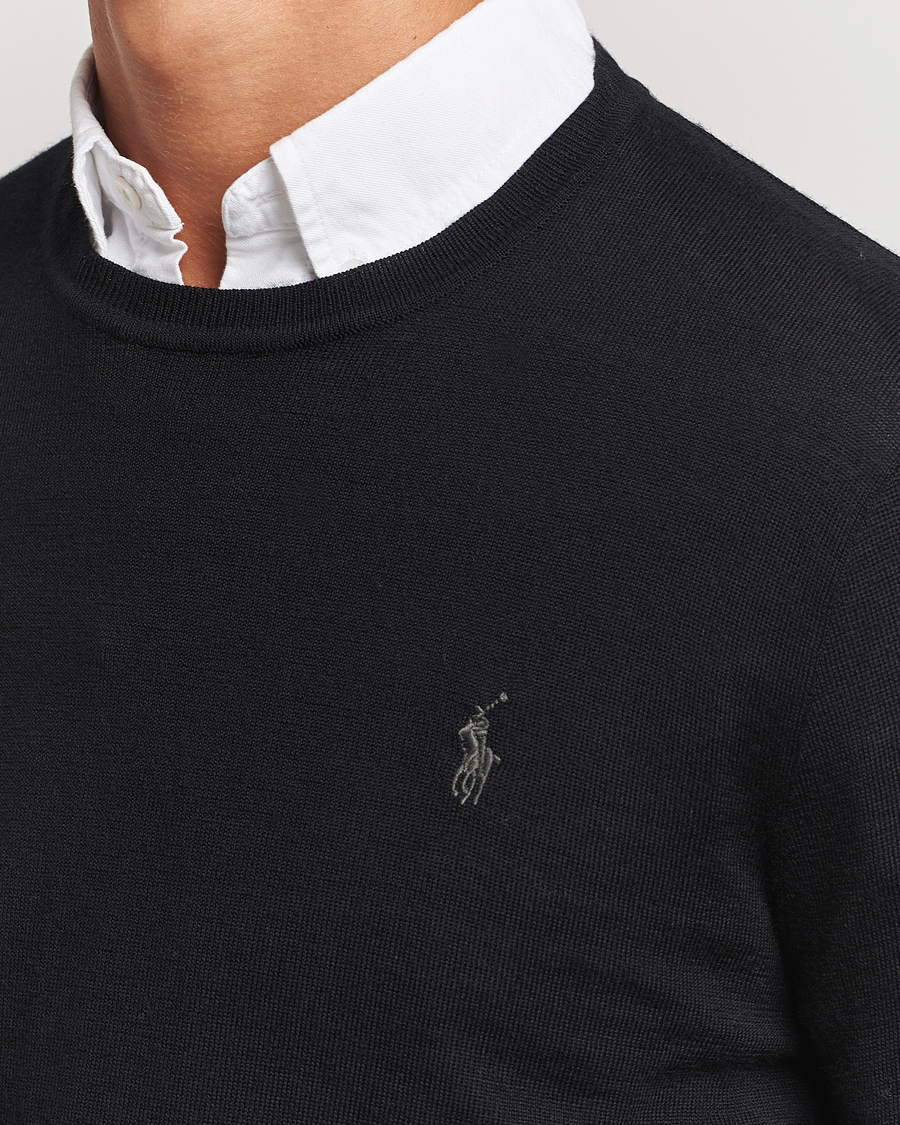 Herr | Tröjor | Polo Ralph Lauren | Merino Crew Neck Pullover Polo Black