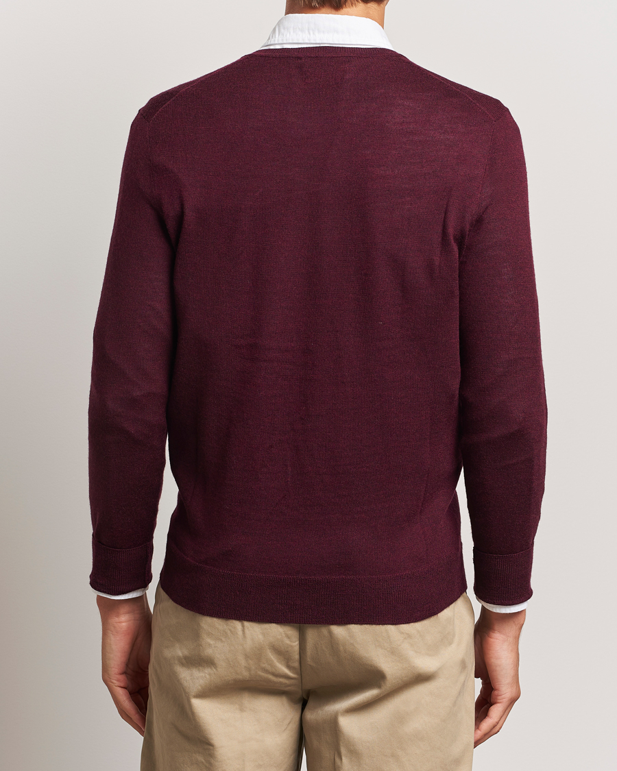 Herr | Tröjor | Polo Ralph Lauren | Merino Crew Neck Pullover Aged Wine Heather