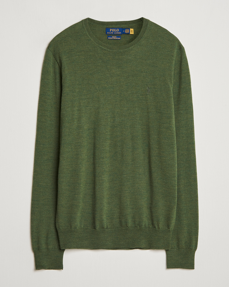 Herr | Tröjor | Polo Ralph Lauren | Merino Crew Neck Pullover Classic Olive Heather