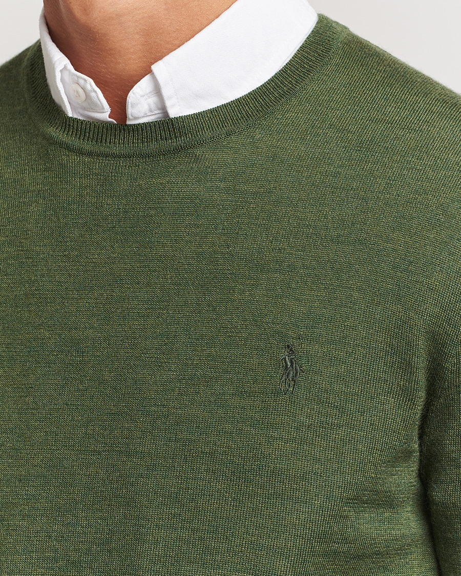 Herr | Tröjor | Polo Ralph Lauren | Merino Crew Neck Pullover Classic Olive Heather