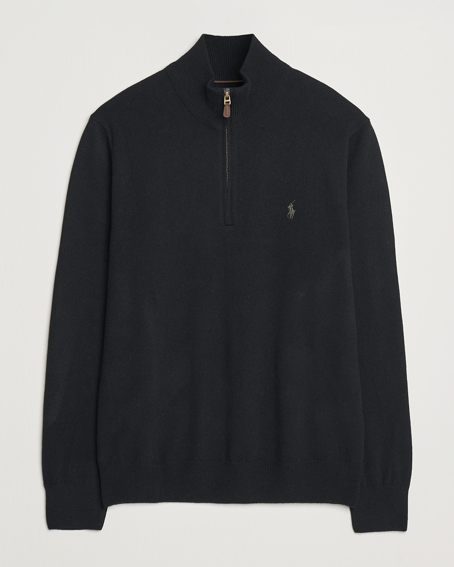 Herr | Tröjor | Polo Ralph Lauren | Merino Half-Zip Sweater Polo Black