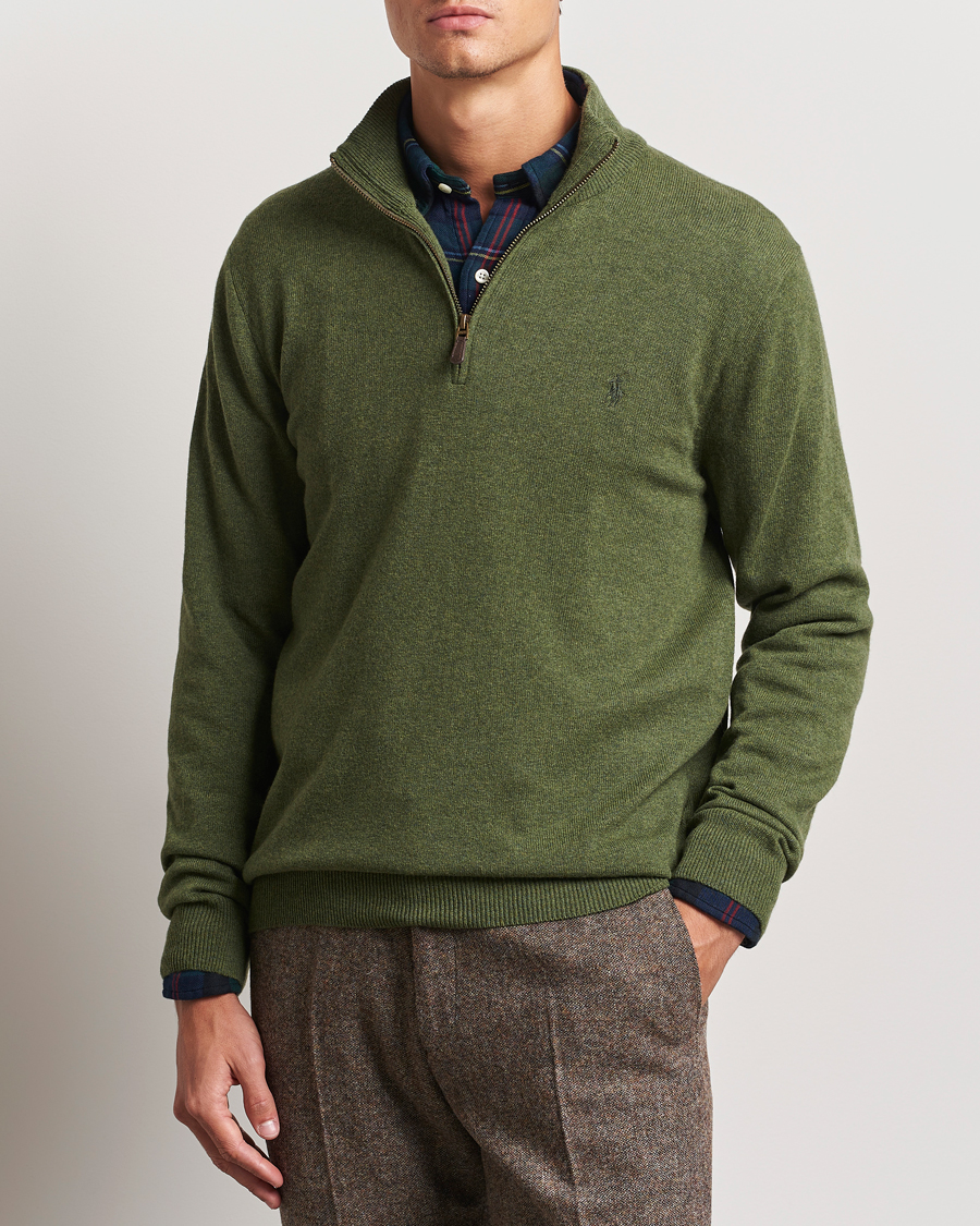 Herr | Tröjor | Polo Ralph Lauren | Merino Half-Zip Sweater Classic Olive Heather