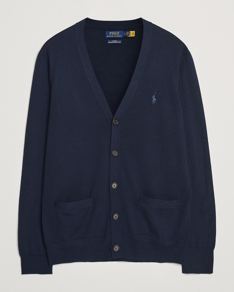 Herr | Tröjor | Polo Ralph Lauren | Merino Knitted Cardigan Hunter Navy