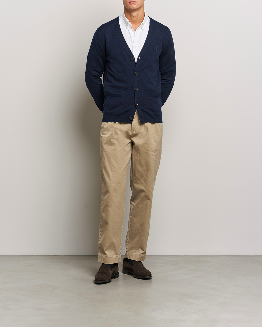 Herr | Tröjor | Polo Ralph Lauren | Merino Knitted Cardigan Hunter Navy