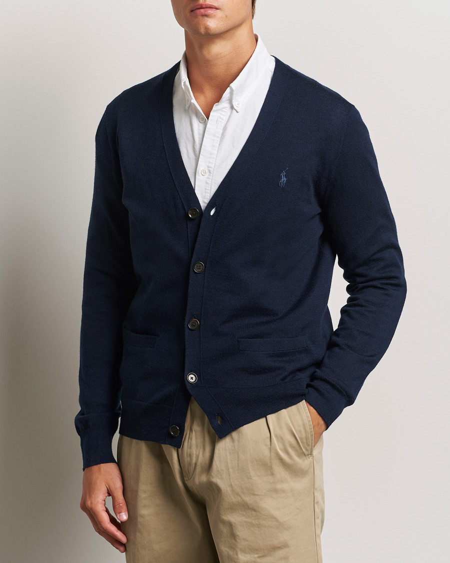 Herr | Tröjor | Polo Ralph Lauren | Merino Knitted Cardigan Hunter Navy