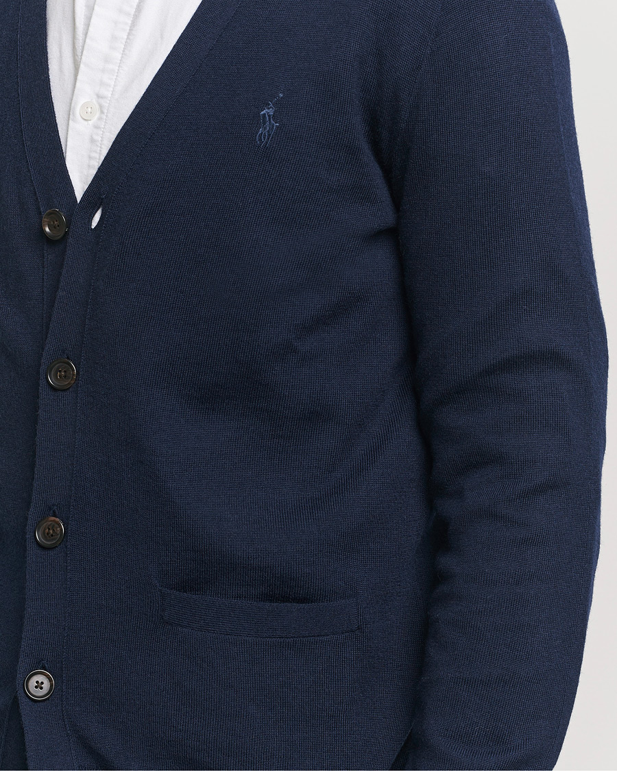 Herr | Tröjor | Polo Ralph Lauren | Merino Knitted Cardigan Hunter Navy