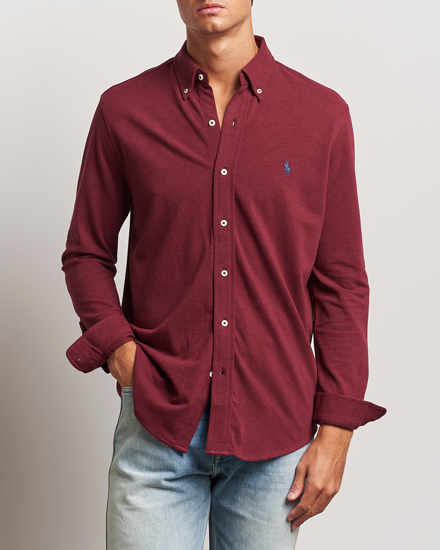 Herr | Skjortor | Polo Ralph Lauren | Featherweight Mesh Shirt Vintage Port Heather