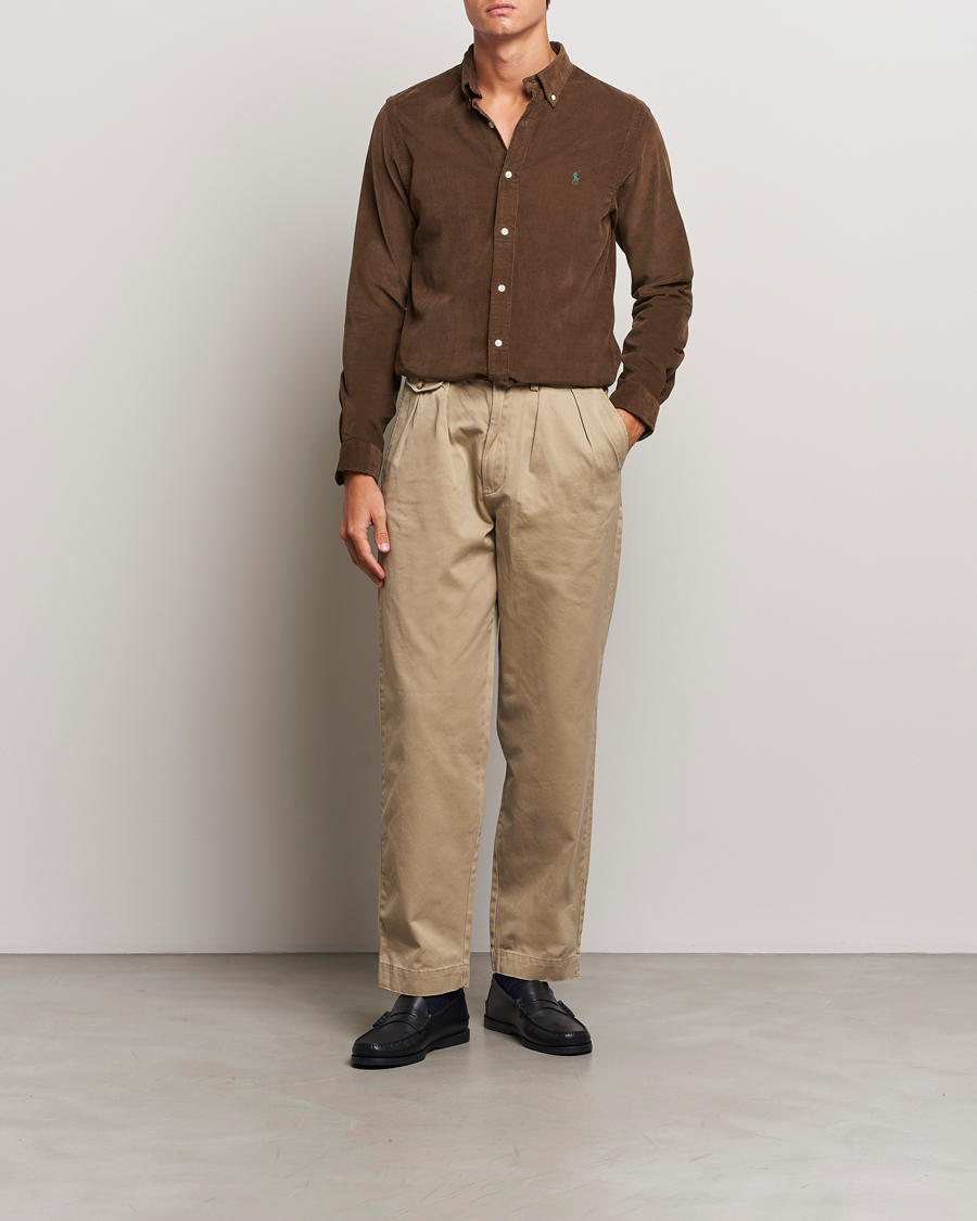 Herr | Skjortor | Polo Ralph Lauren | Slim Fit Corduroy Shirt Chocolate Mousse
