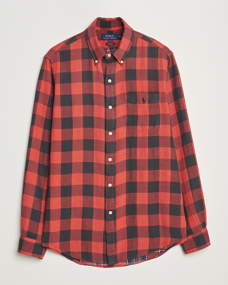 Herr | Skjortor | Polo Ralph Lauren | Double Face Custom Fit Check Shirt Red/Black