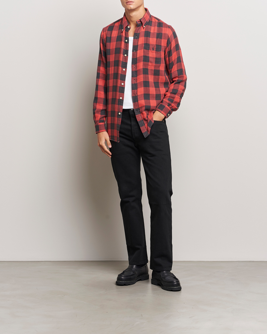 Herr | Skjortor | Polo Ralph Lauren | Double Face Custom Fit Check Shirt Red/Black