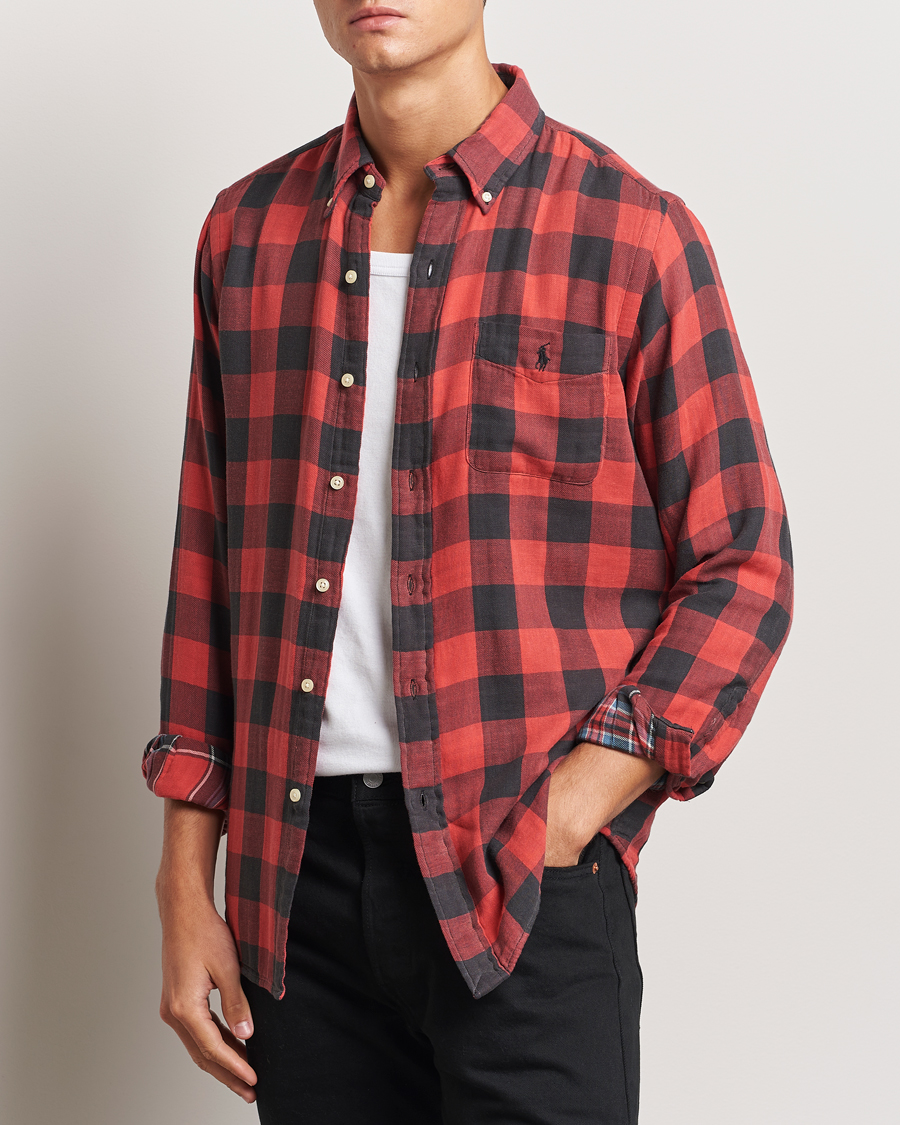 Herr | Skjortor | Polo Ralph Lauren | Double Face Custom Fit Check Shirt Red/Black