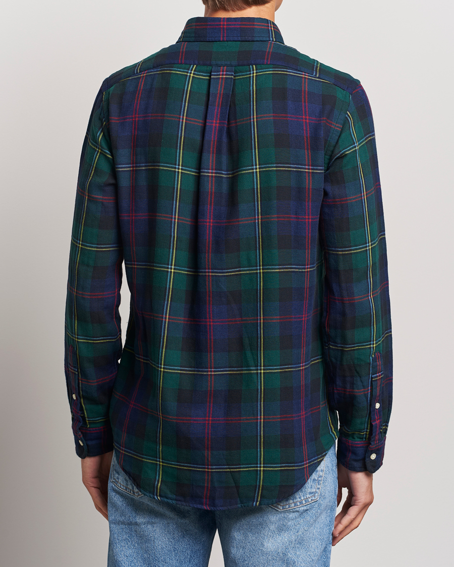 Herr | Skjortor | Polo Ralph Lauren | Custom Fit Double Faced Checked Shirt Green/Indigo