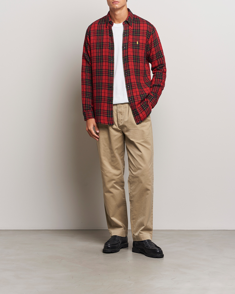 Herr | Skjortor | Polo Ralph Lauren | Custom Fit Double Faced Checked Shirt Red/Black