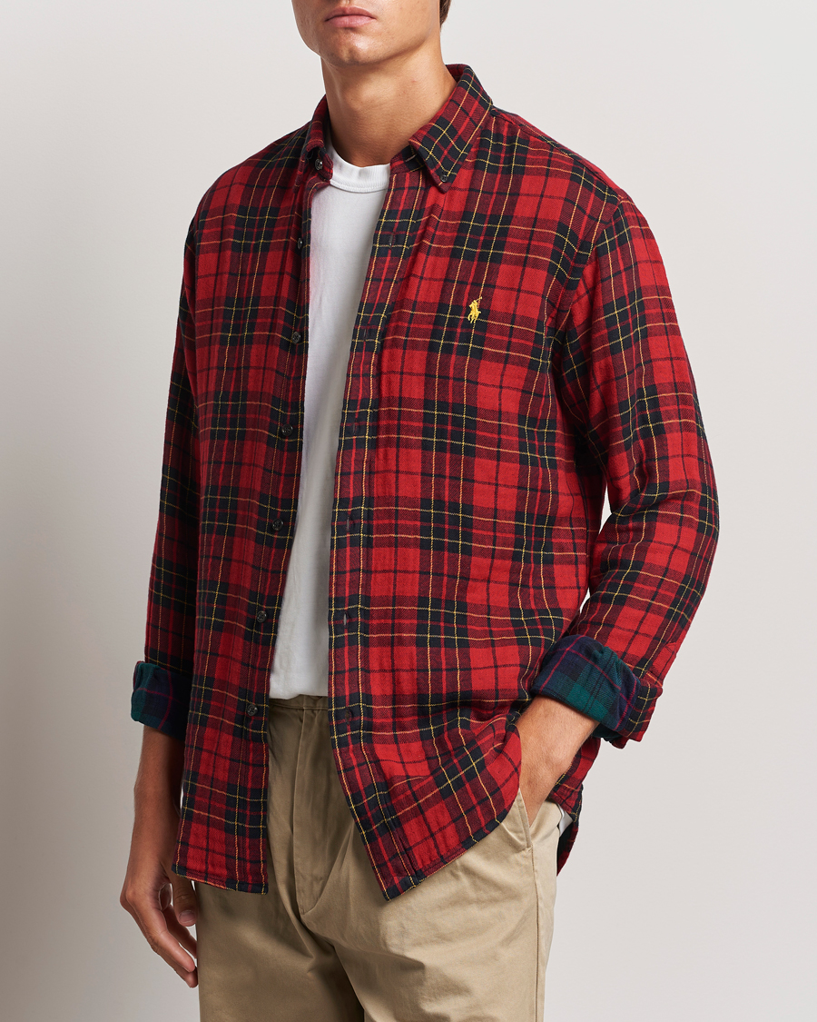 Herr | Skjortor | Polo Ralph Lauren | Custom Fit Double Faced Checked Shirt Red/Black