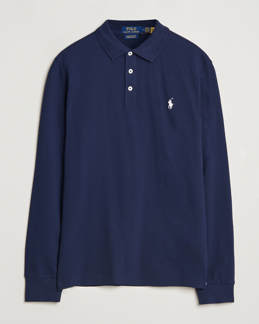 Herr | Tröjor | Polo Ralph Lauren | Custom Slim Fit Long Sleeve Polo Refined Navy