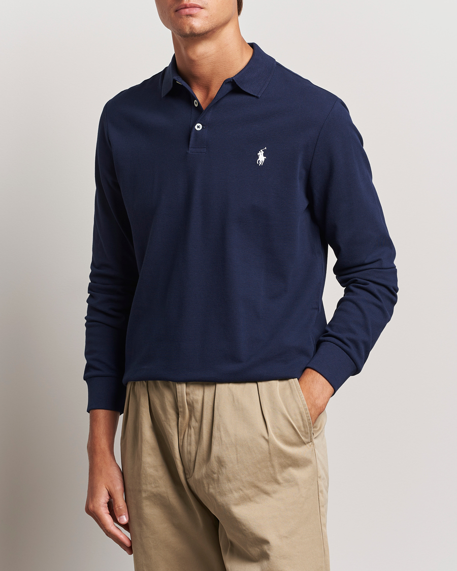 Herr | Tröjor | Polo Ralph Lauren | Custom Slim Fit Long Sleeve Polo Refined Navy