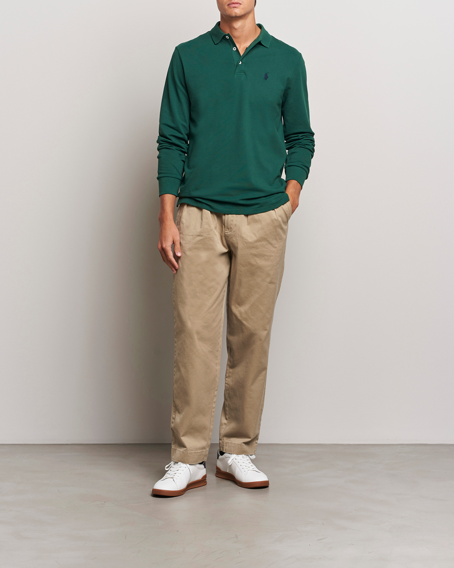 Herr | Tröjor | Polo Ralph Lauren | Custom Slim Fit Long Sleeve Polo Vintage Pine