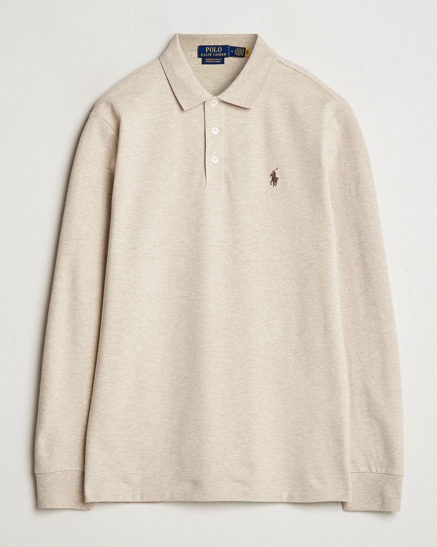 Herr | Tröjor | Polo Ralph Lauren | Custom Slim Fit Long Sleeve Polo Expedition Dune Heather