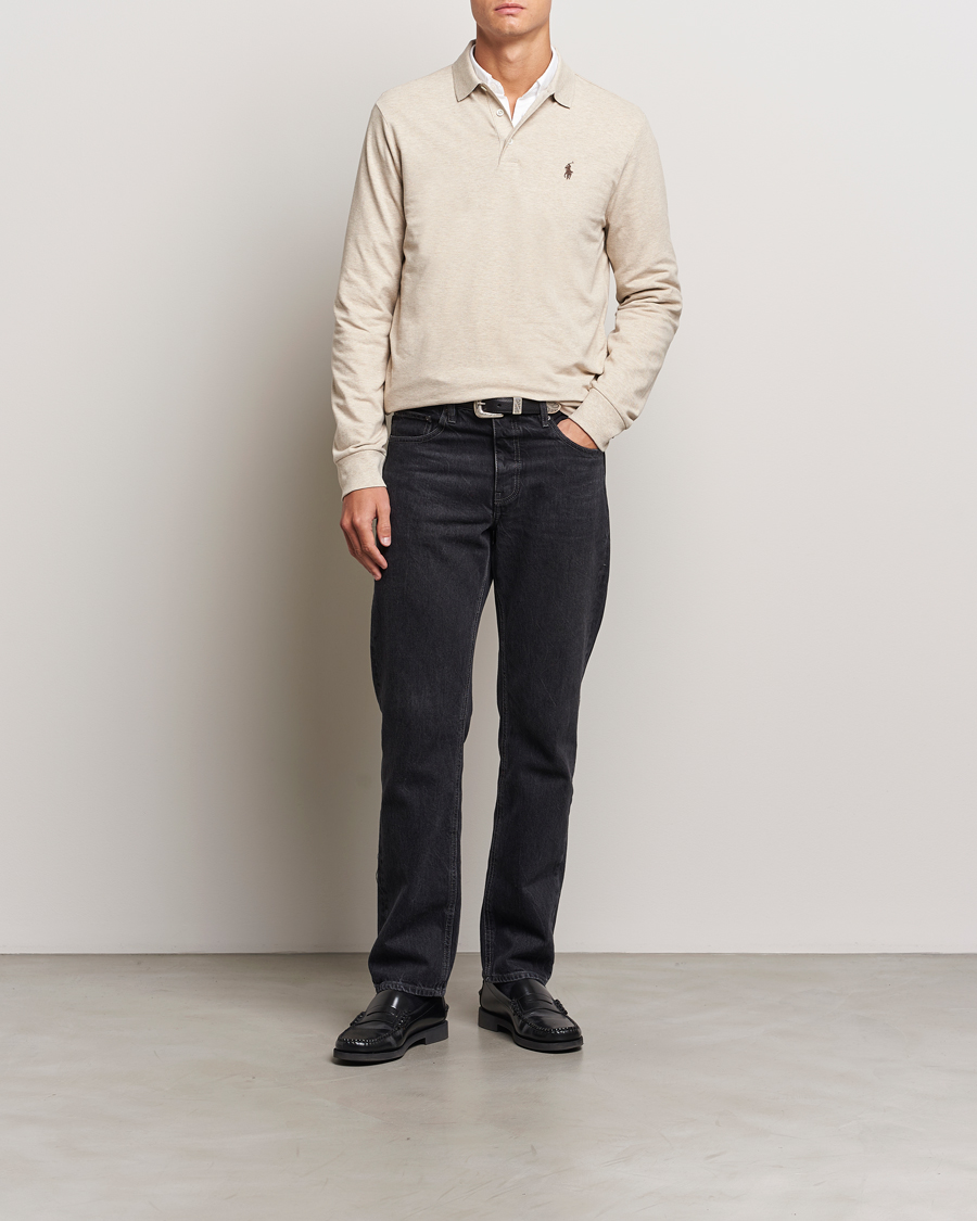 Herr | Tröjor | Polo Ralph Lauren | Custom Slim Fit Long Sleeve Polo Expedition Dune Heather