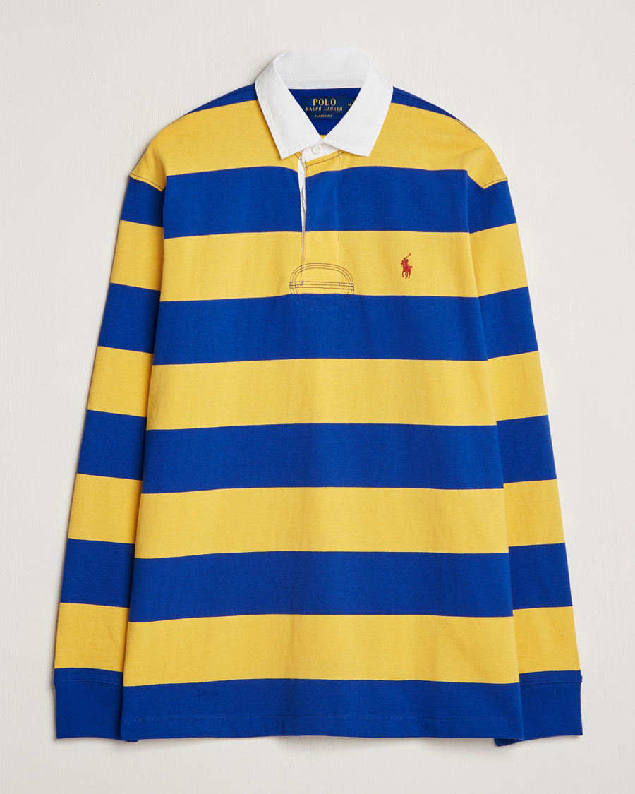 Herr | Tröjor | Polo Ralph Lauren | Jersey Striped Rugger Yellow/Classic Azure