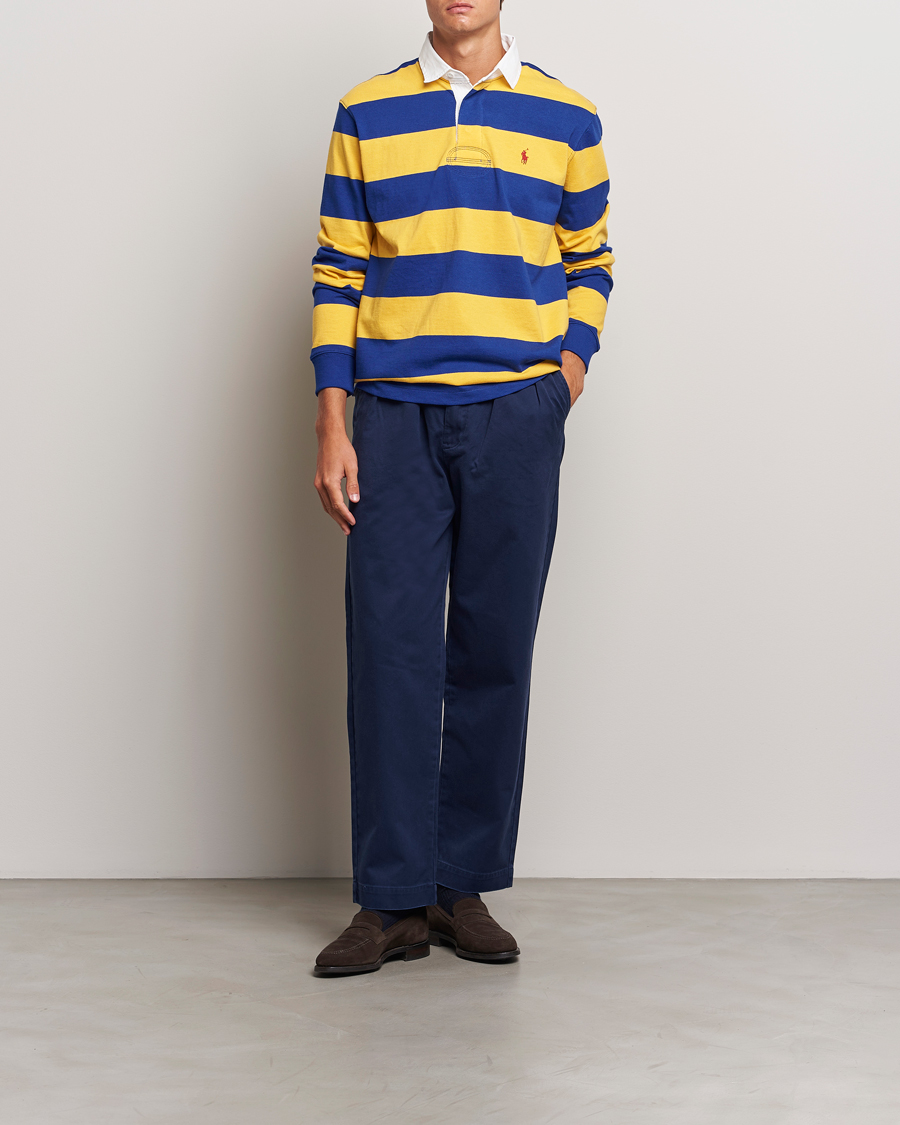 Herr | Tröjor | Polo Ralph Lauren | Jersey Striped Rugger Yellow/Classic Azure