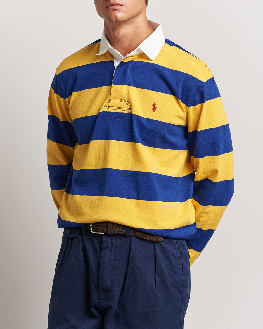 Herr | Tröjor | Polo Ralph Lauren | Jersey Striped Rugger Yellow/Classic Azure