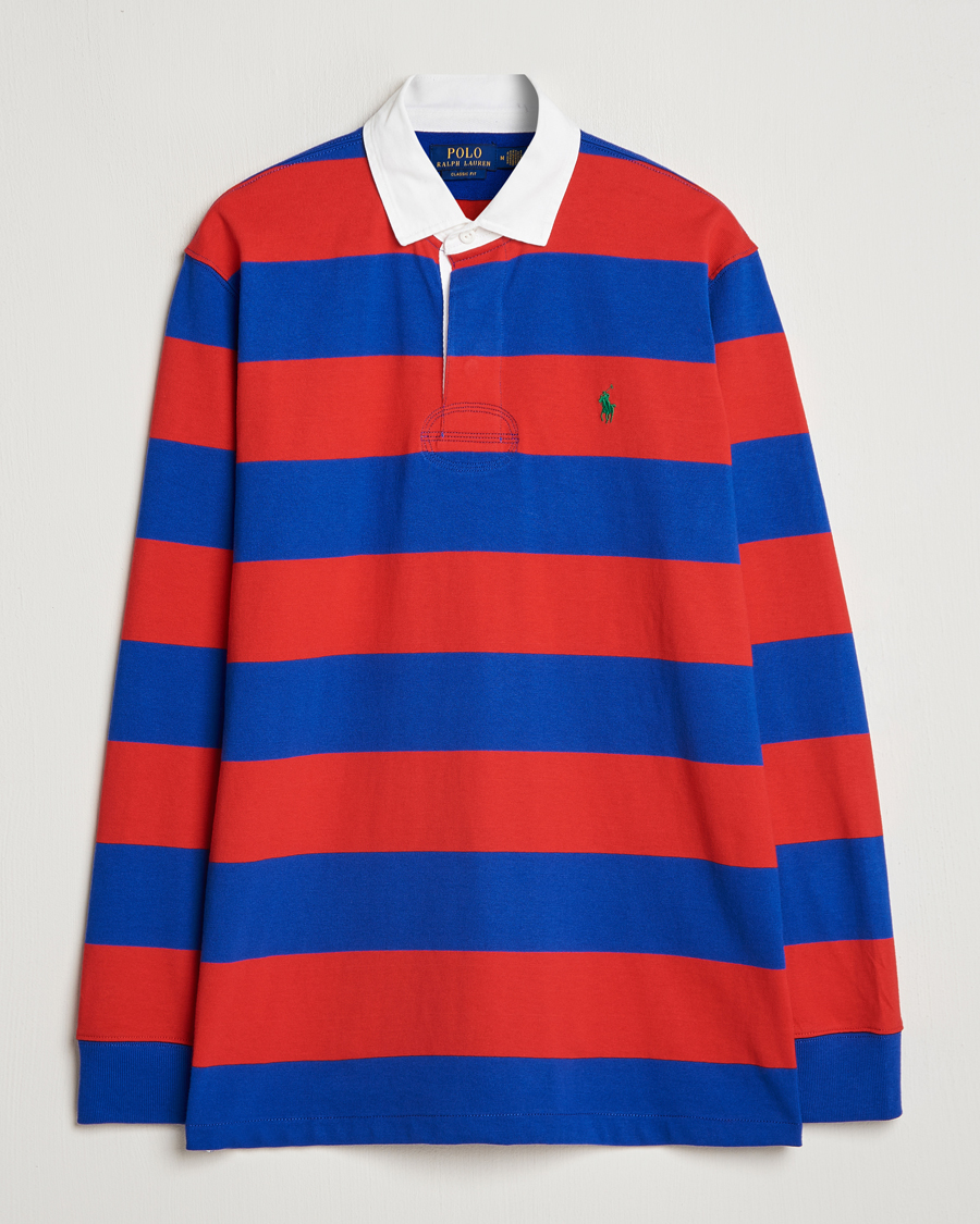 Herr | Tröjor | Polo Ralph Lauren | Jersey Striped Rugger Red/Classic Azure