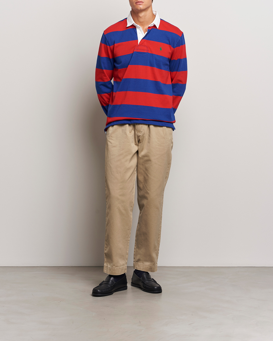 Herr | Tröjor | Polo Ralph Lauren | Jersey Striped Rugger Red/Classic Azure