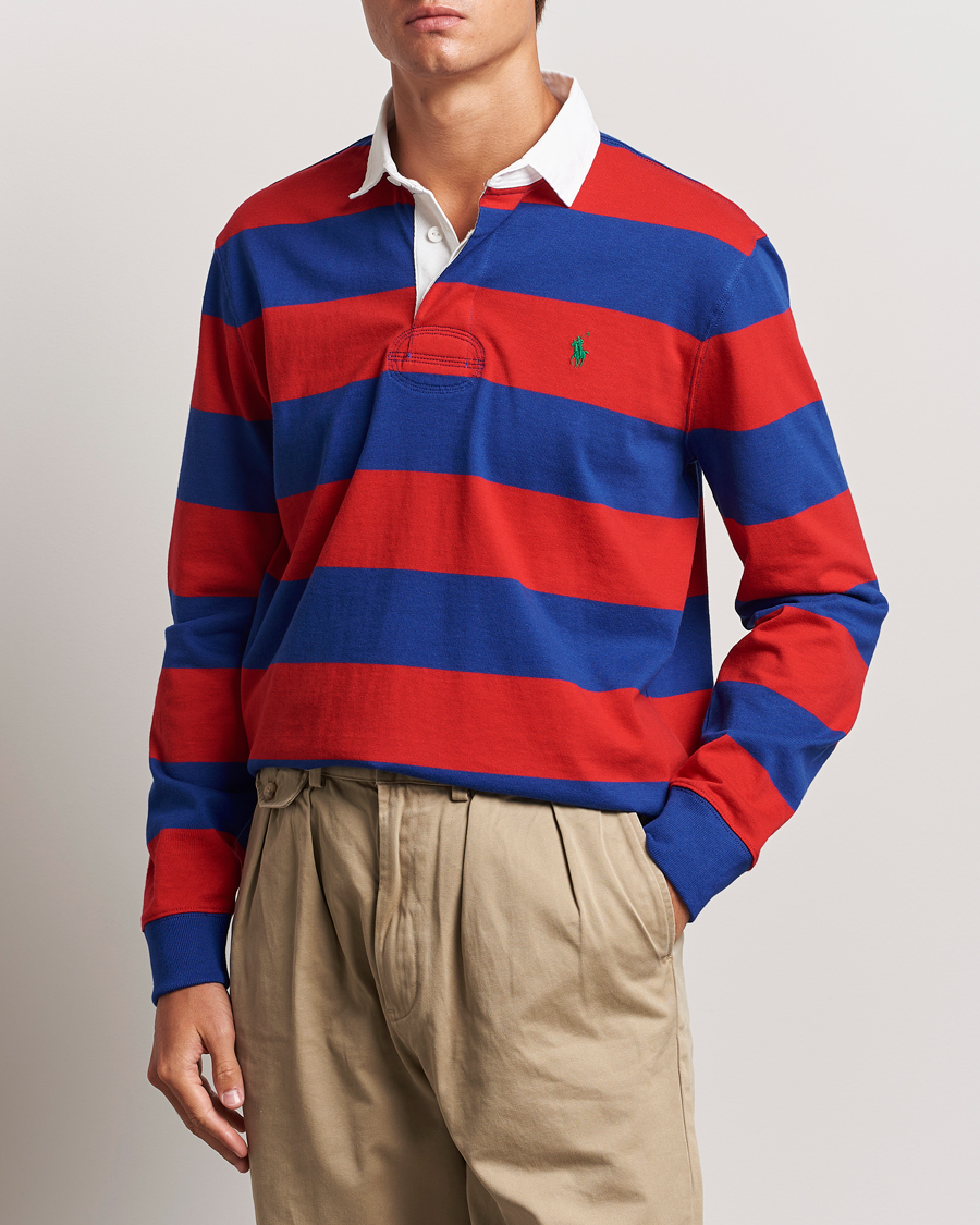 Herr | Tröjor | Polo Ralph Lauren | Jersey Striped Rugger Red/Classic Azure