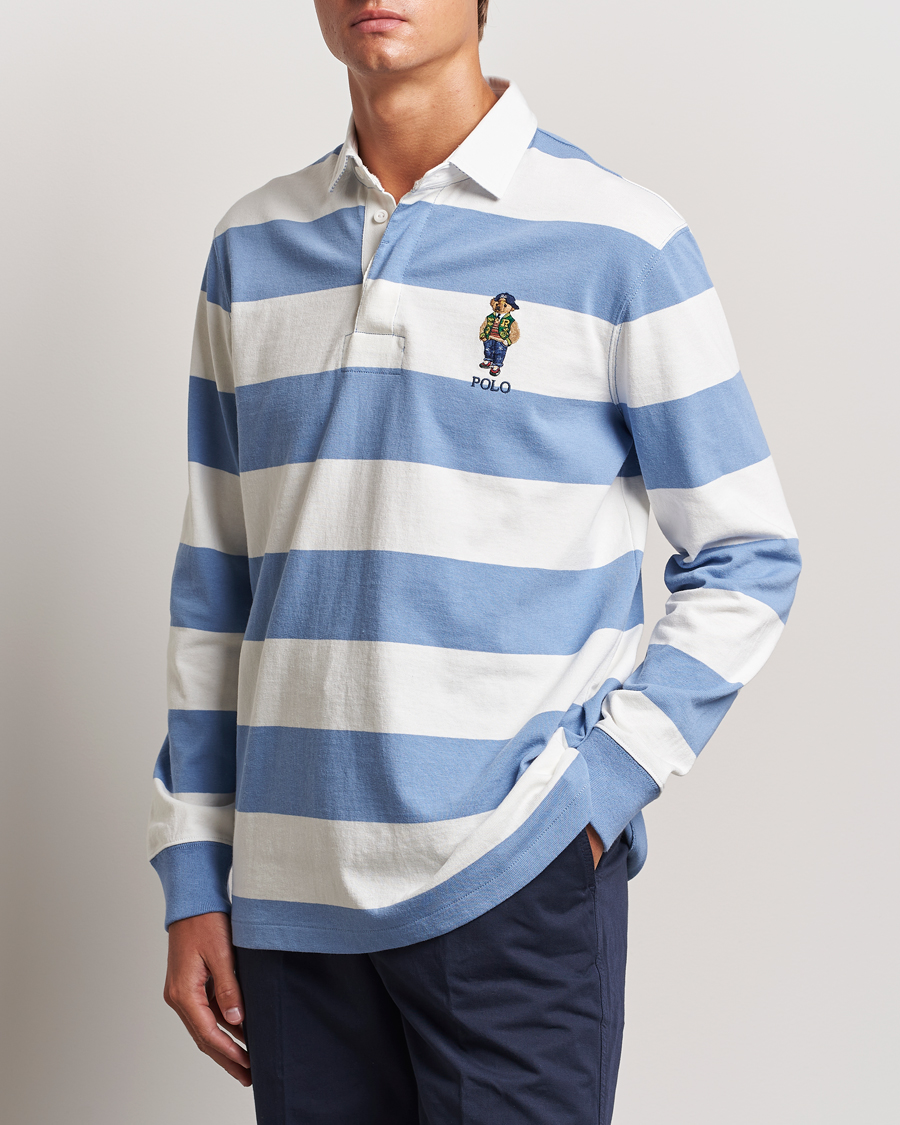 Herr | Tröjor | Polo Ralph Lauren | Striped Rugby Varsity Bear Campus Blue/White