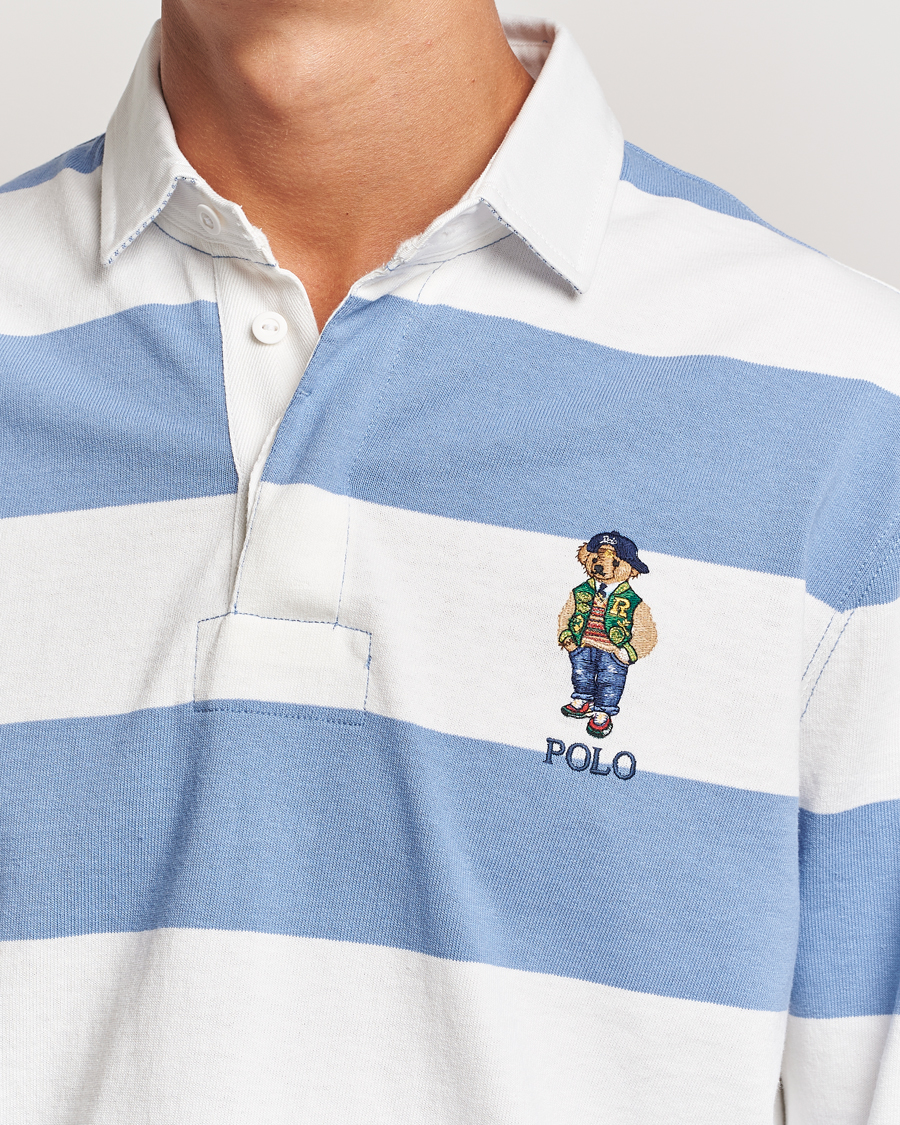 Herr | Tröjor | Polo Ralph Lauren | Striped Rugby Varsity Bear Campus Blue/White