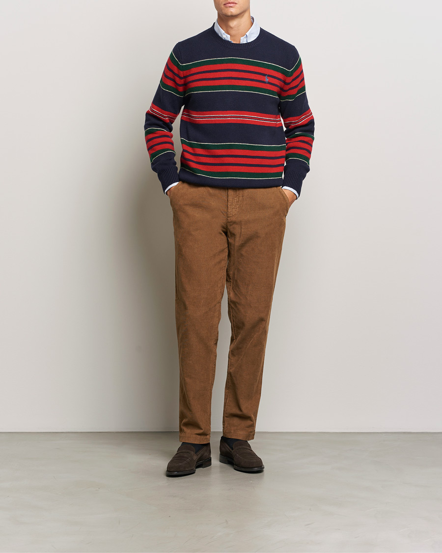 Herr | Tröjor | Polo Ralph Lauren | Wool/Cashmere Striped Sweater Hunter Navy Combo